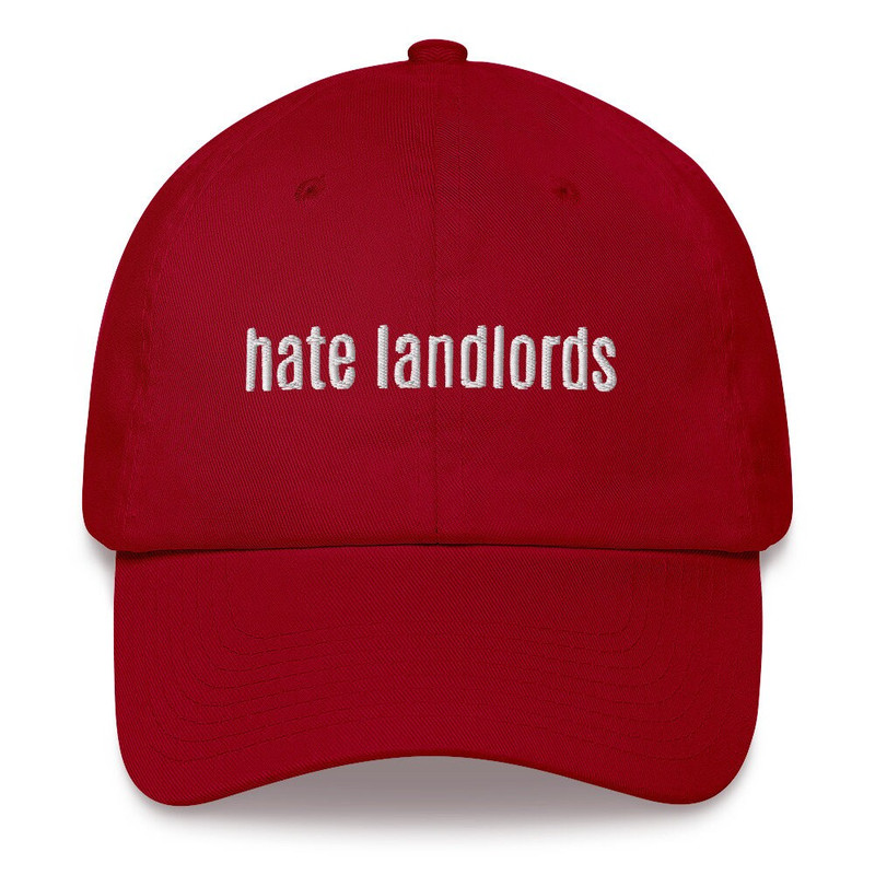 Hate Landlords Baseball Cap Socially Conscious Political Slogan Anti-capitalist caps Anti-caps - 5.jpg