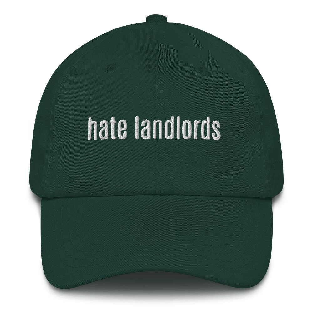 Hate Landlords Baseball Cap Socially Conscious Political Slogan Anti-capitalist caps Anti-caps - 6.jpg