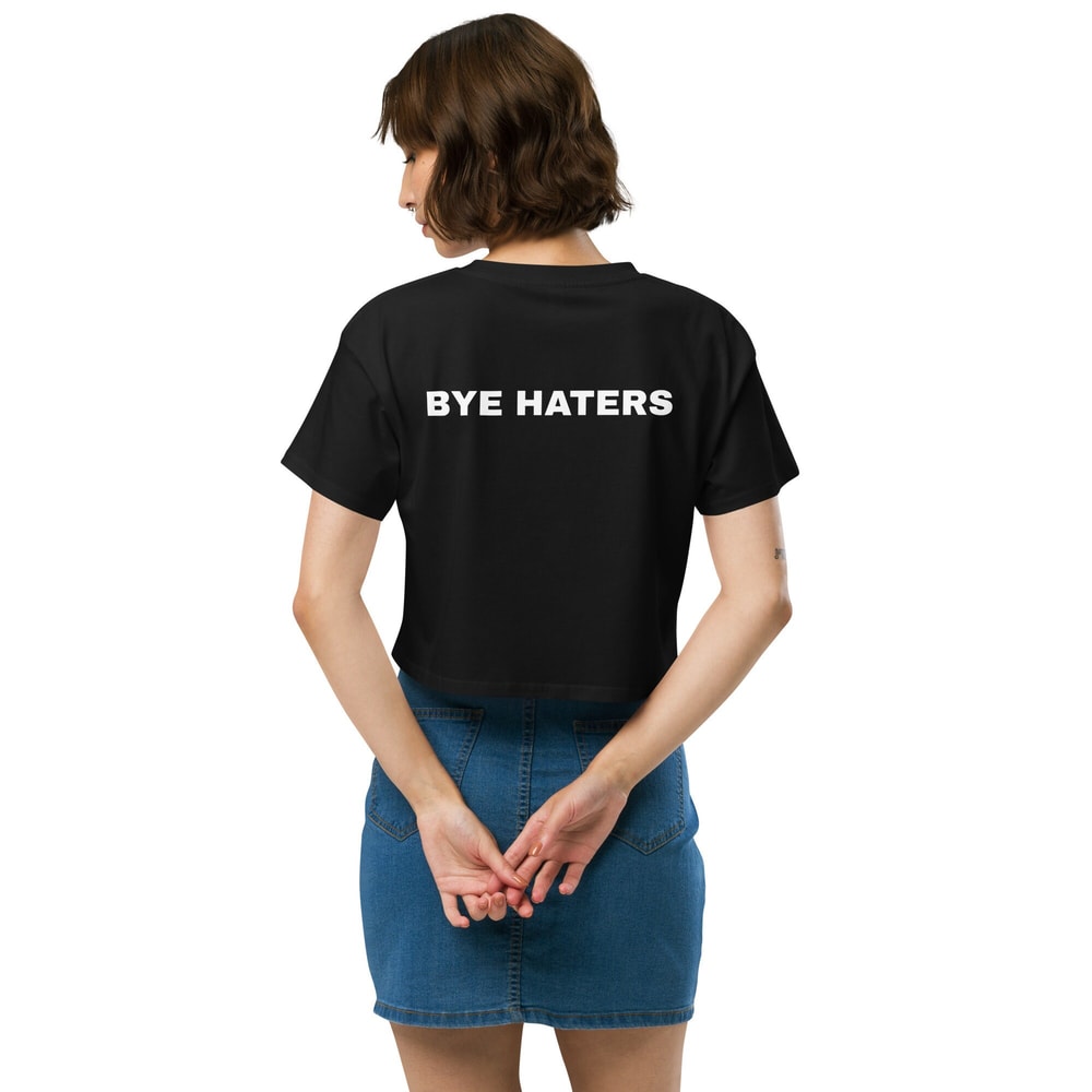 Hi Hater Bye Hater Shirt Women’s crop top Front and Back Print Shirt - 2.jpg