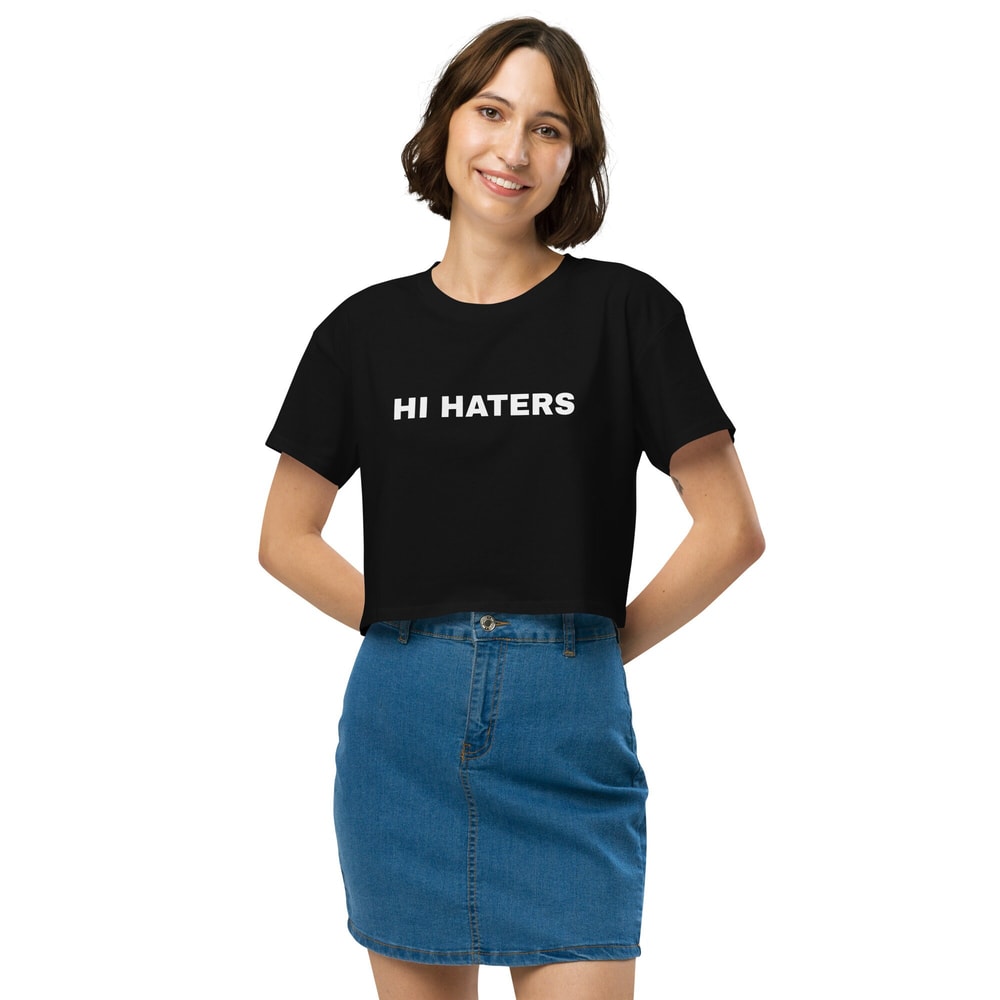 Hi Hater Bye Hater Shirt Women’s crop top Front and Back Print Shirt - 3.jpg
