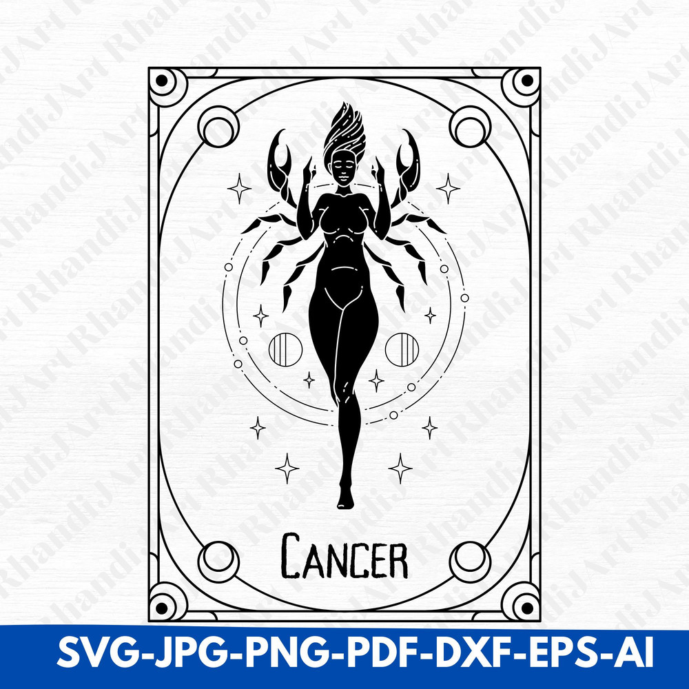 Cancer Tarot Card Svg, Mystical Svg, Witchy Svg, Dark Svg, Tarot Card Svg, Zodiac Svg, Cancer Svg, Dark Arts Svg, Witch Craft Svg, Star Sign - 1.jpg