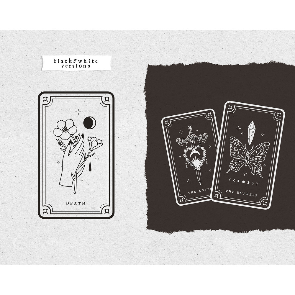 Printable tarot cards SVG, Celestial tarot card svg, Unique tarot major arcana deck, Tarot journal PRINTABLE, The lovers tarot, Death tarot - 4.jpg