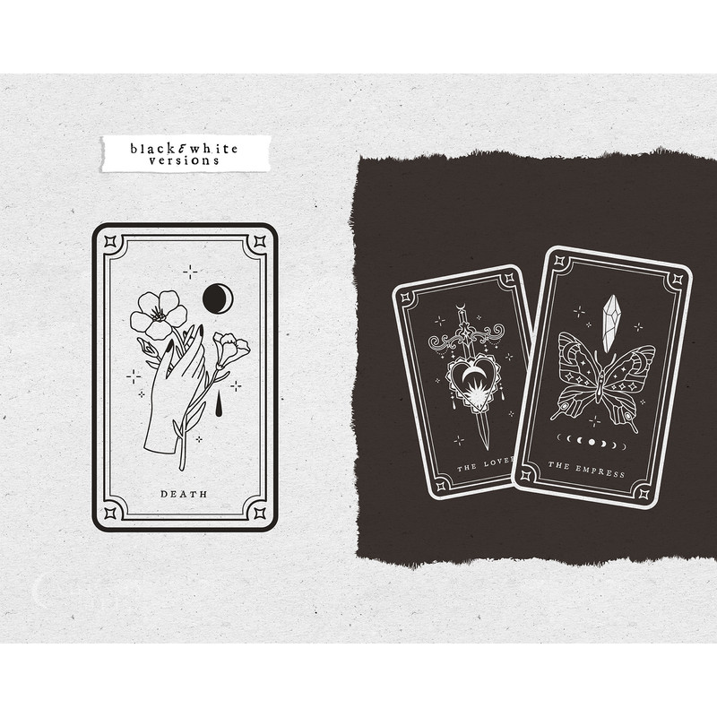 Printable tarot cards SVG, Celestial tarot card svg, Unique tarot major arcana deck, Tarot journal PRINTABLE, The lovers tarot, Death tarot - 4.jpg