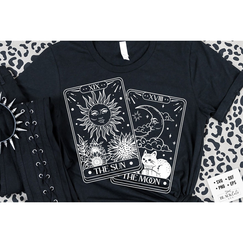 Tarot cards sun and moon SVG, Tarot svg, Tarot cards svg,Magic illustration svg, Witchcraft svg, Boho svg, Boho illustration svg, - 2.jpg