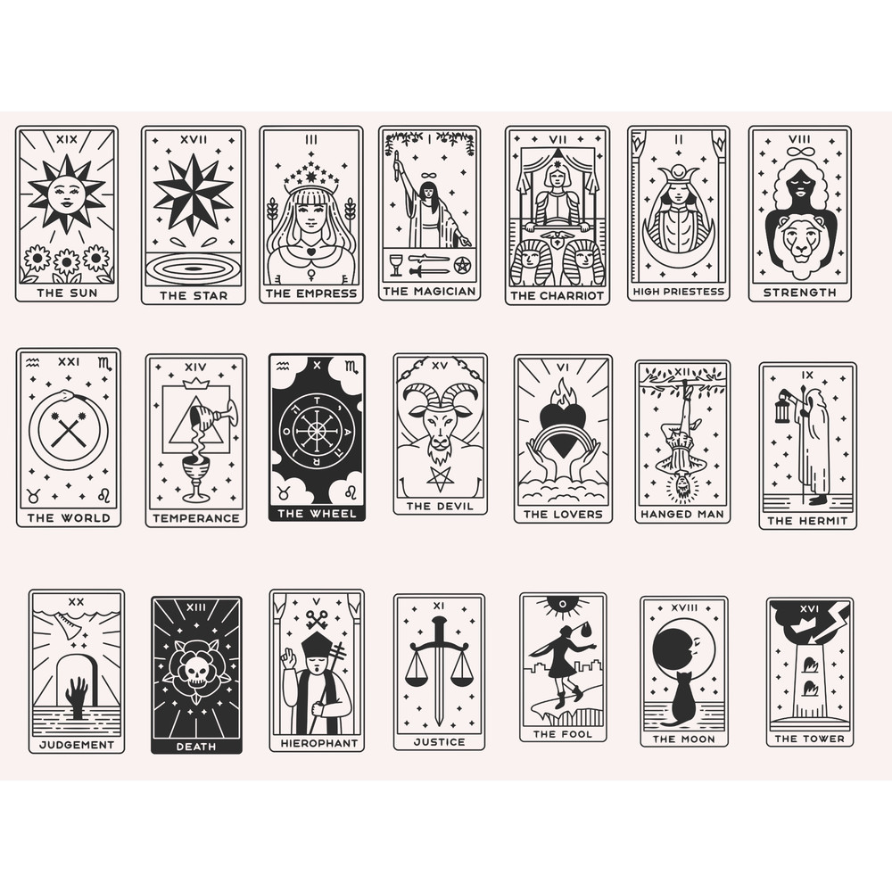 Tarot cards Svg, Witch tarot svg, Major Arcana svg, Celestial Tarot Svg, Sun svg, Fortune teller Svg, Tarot deck Svg, , Eps, Dxf, Png - 1.jpg