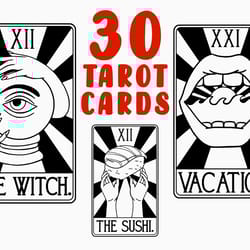 tarot svg - 30 card vector bundle - tarot cards svgs - printable divination - new age for shirts wall art - cricut files