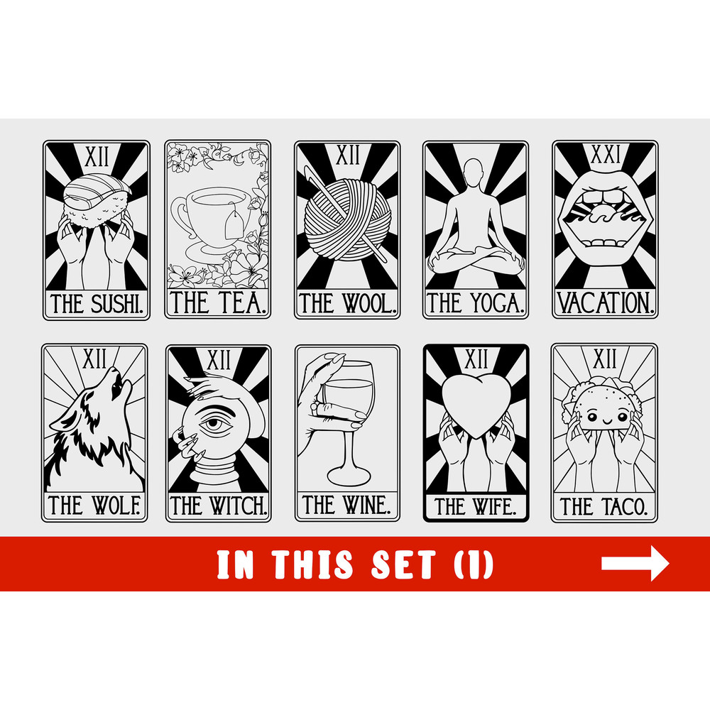 Tarot SVG - 30 Card Vector Bundle - Tarot Cards Svgs - Printable Divination - New Age For Shirts Wall Art - Cricut Files Instant Download - 2.jpg