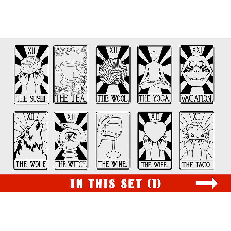 Tarot SVG - 30 Card Vector Bundle - Tarot Cards Svgs - Printable Divination - New Age For Shirts Wall Art - Cricut Files Instant Download - 2.jpg