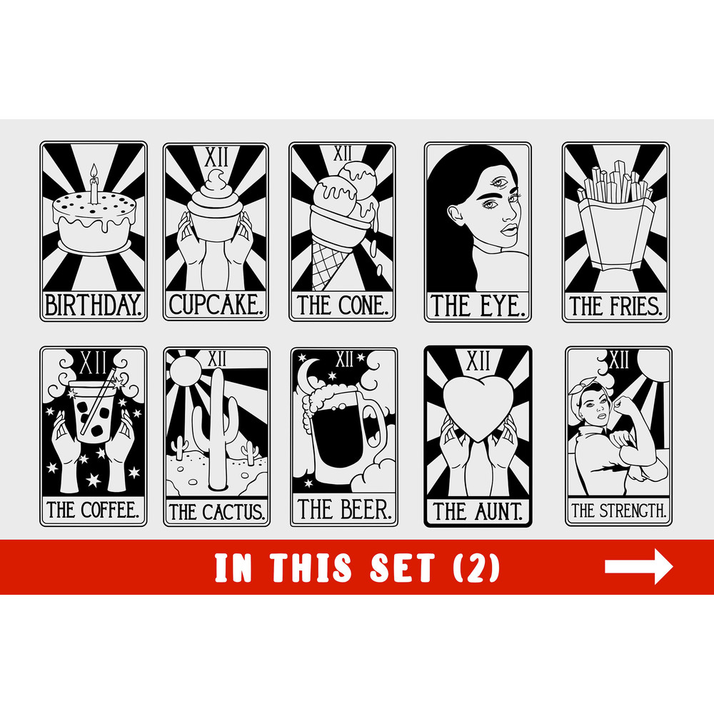 Tarot SVG - 30 Card Vector Bundle - Tarot Cards Svgs - Printable Divination - New Age For Shirts Wall Art - Cricut Files Instant Download - 3.jpg