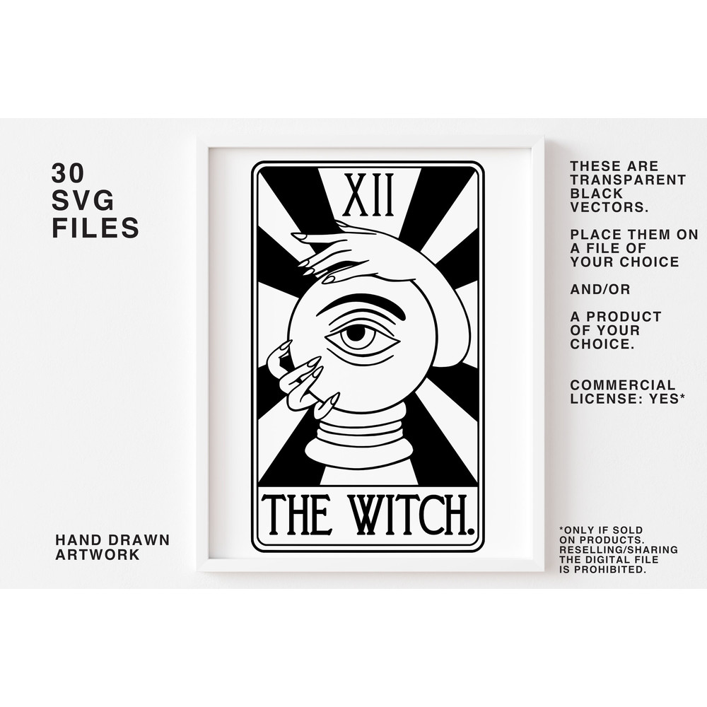 Tarot SVG - 30 Card Vector Bundle - Tarot Cards Svgs - Printable Divination - New Age For Shirts Wall Art - Cricut Files Instant Download - 5.jpg