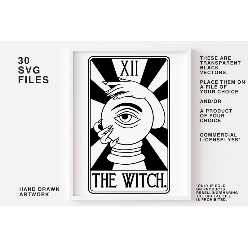Tarot SVG - 30 Card Vector Bundle - Tarot Cards Svgs - Printable Divination - New Age For Shirts Wall Art - Cricut Files Instant Download - 5.jpg