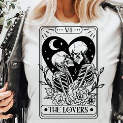 the lovers tarot card svg, the lovers svg, the lovers svg, skeleton love tarot card svg, skeleton love valentine svg