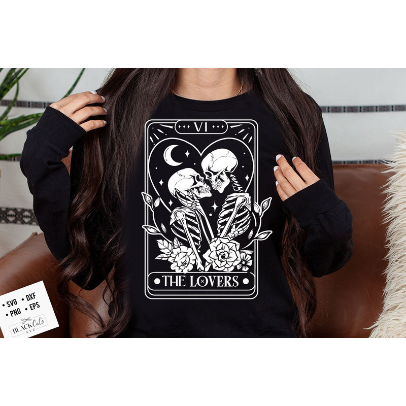 The Lovers tarot card SVG, The lovers svg, The Lovers SVG, Skeleton Love Tarot Card SVG, Skeleton love Valentine svg - 3.jpg