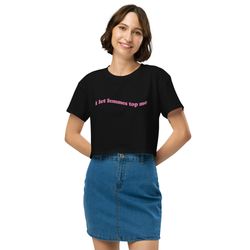 i let femmes top me pride crop top  funny lesbian bisex