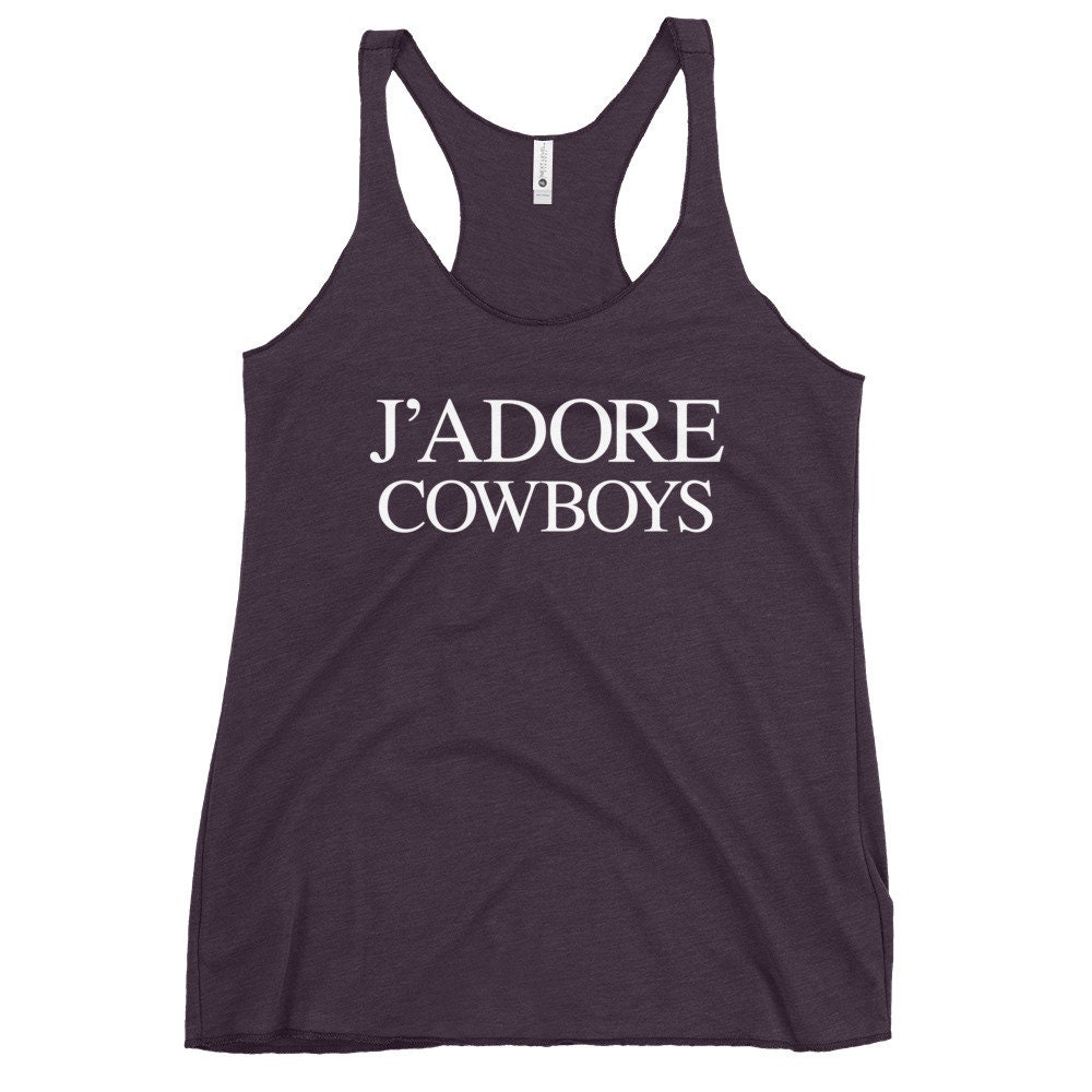 I Love Cowboys Women's Racerback Tank I Love Cowboys Tank Top J'adore Cowboys - 3.jpg