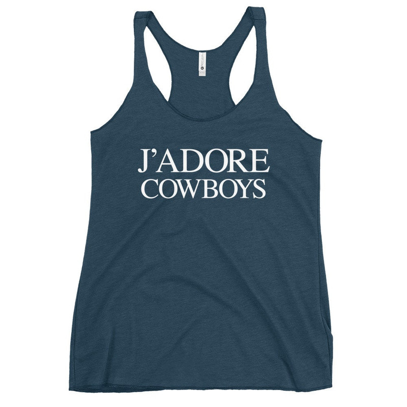 I Love Cowboys Women's Racerback Tank I Love Cowboys Tank Top J'adore Cowboys - 4.jpg