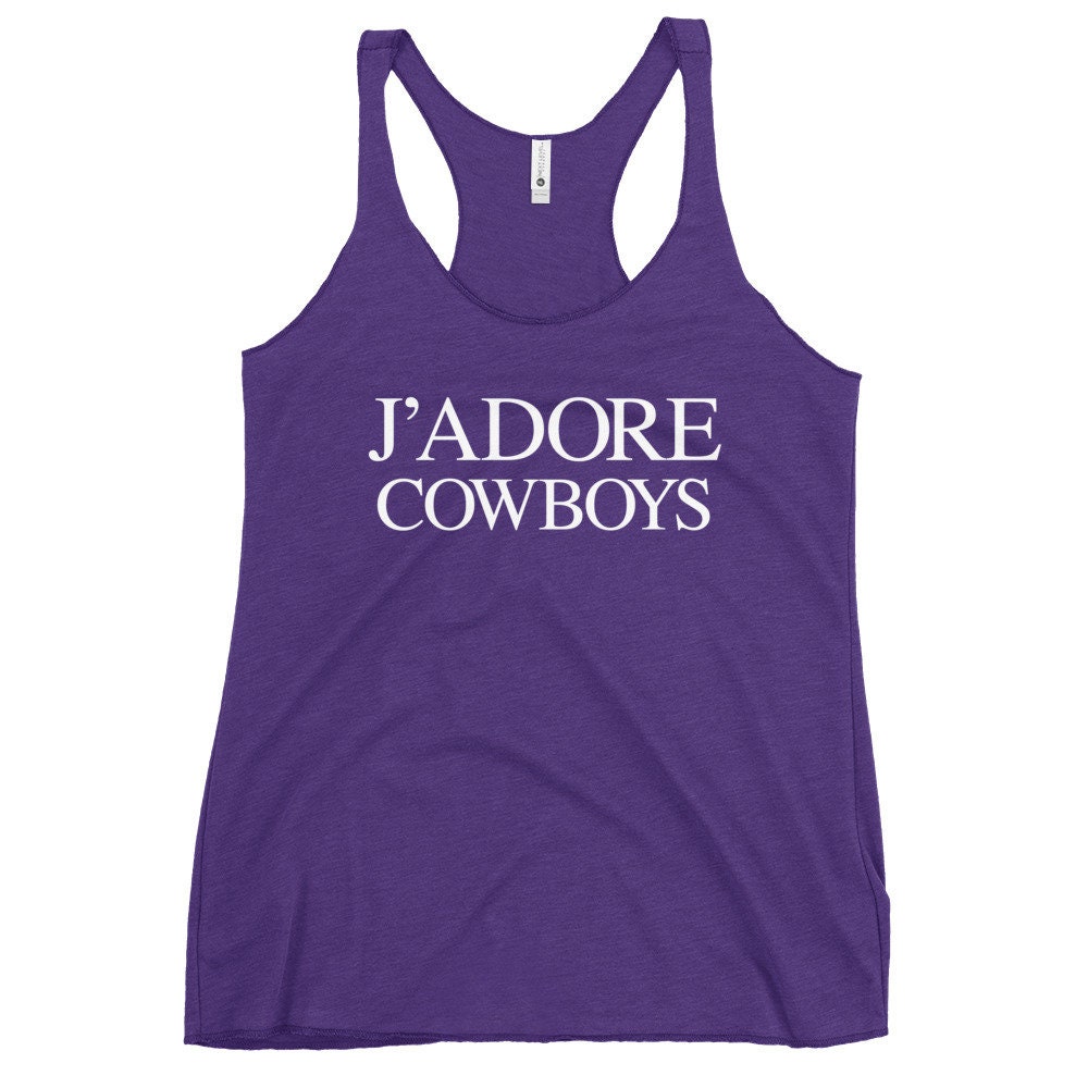 I Love Cowboys Women's Racerback Tank I Love Cowboys Tank Top J'adore Cowboys - 5.jpg
