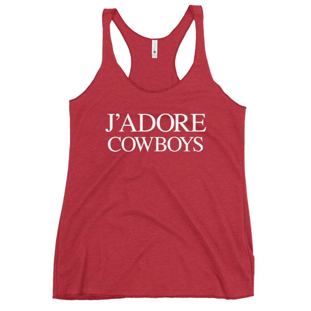 I Love Cowboys Women's Racerback Tank I Love Cowboys Tank Top J'adore Cowboys - 6.jpg