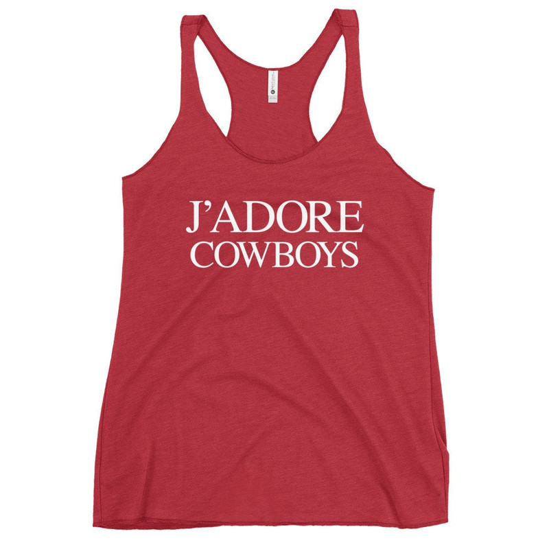 I Love Cowboys Women's Racerback Tank I Love Cowboys Tank Top J'adore Cowboys - 6.jpg
