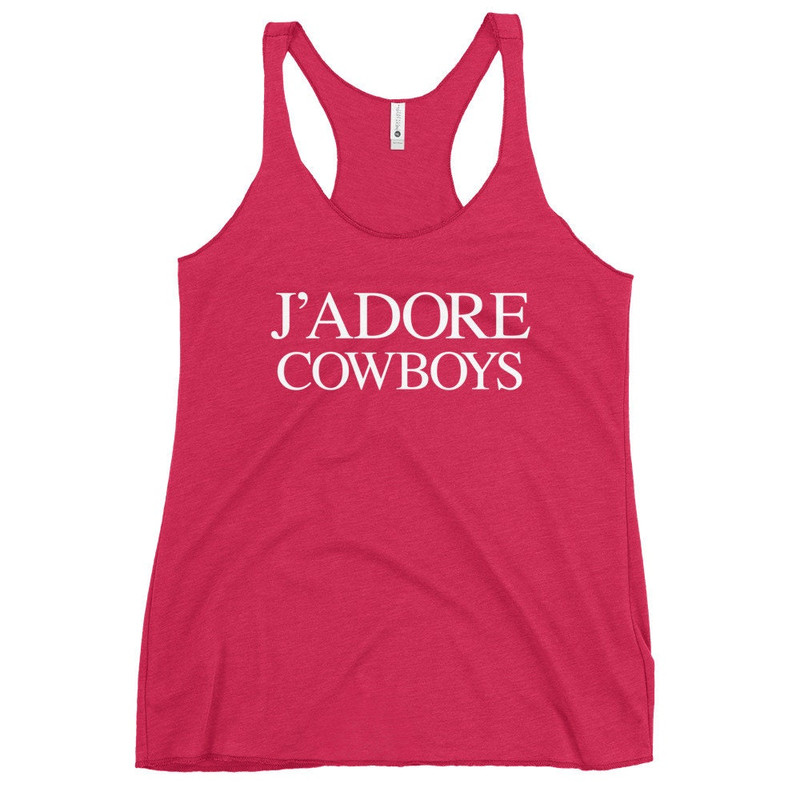 I Love Cowboys Women's Racerback Tank I Love Cowboys Tank Top J'adore Cowboys - 7.jpg