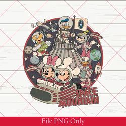 vintage disney mickey and friends space mountain png, retro disneyland astronaut, disney family vacation, disney 80s png