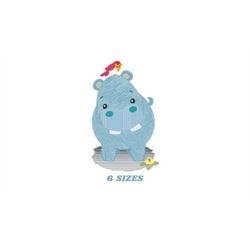 hippo embroidery designs - hippopotamus embroidery design machine embroidery pattern - animal embroidery file - baby gir