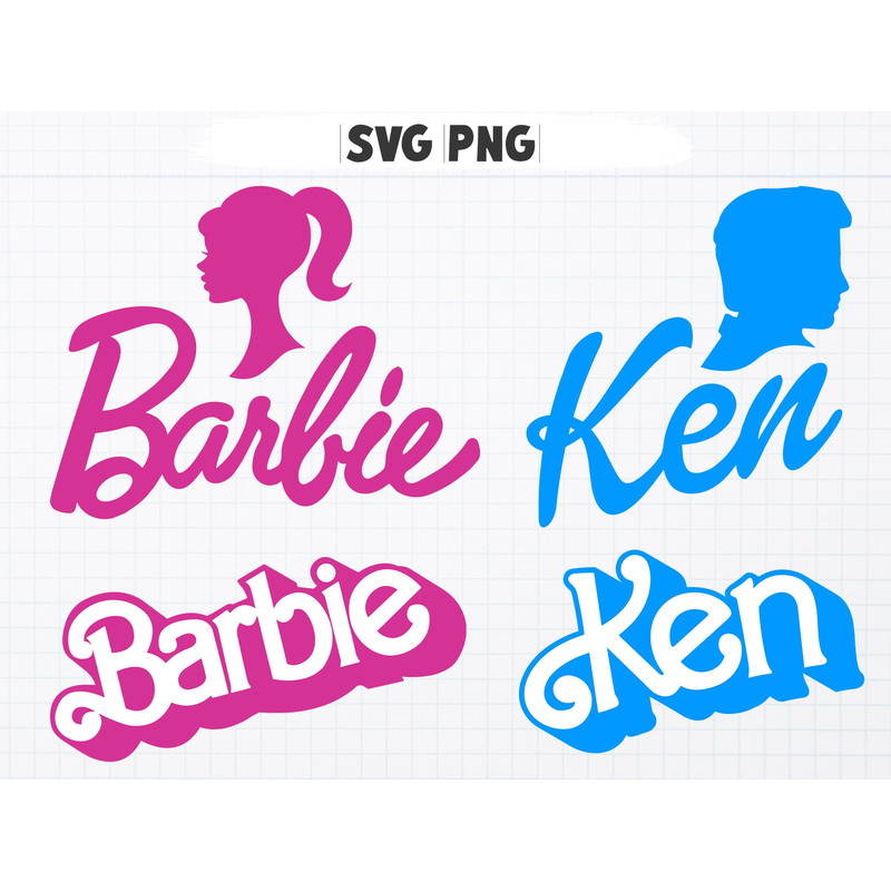 Barbie and Ken SVG & PNG Digital Files - Perfect for Crafts, Scrapbooking - 1.jpg