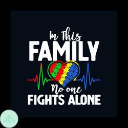 In This Family No One Fights Alone Svg, Autism Svg, Autism Awareness Day Svg, Awareness Svg, Autism Family Svg, Family S