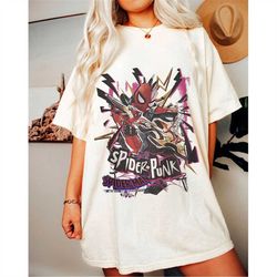 comfort colors retro the amazing spider-punk shirt, spiderman comic shirt, spiderman 2023 shirt, spider-man across the s