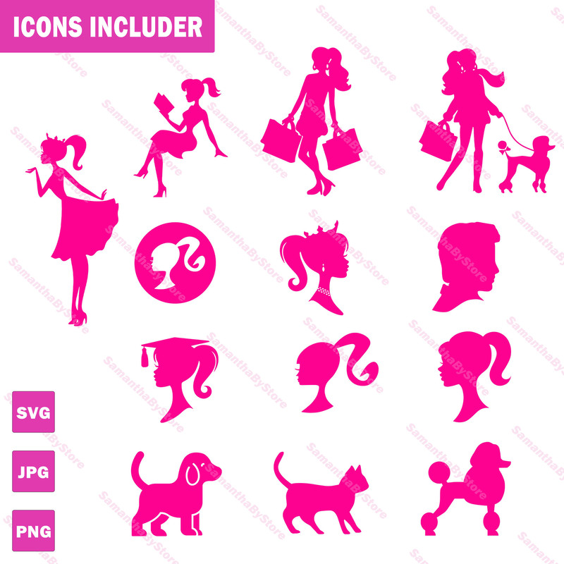 90+ Barb Logo, Barb Svg Png Jpg, Princess Silhouette, Girl Svg, Sticker Clipart, Svg Files for Cricut , Svg- Jpg - Png Decal - 4.jpg