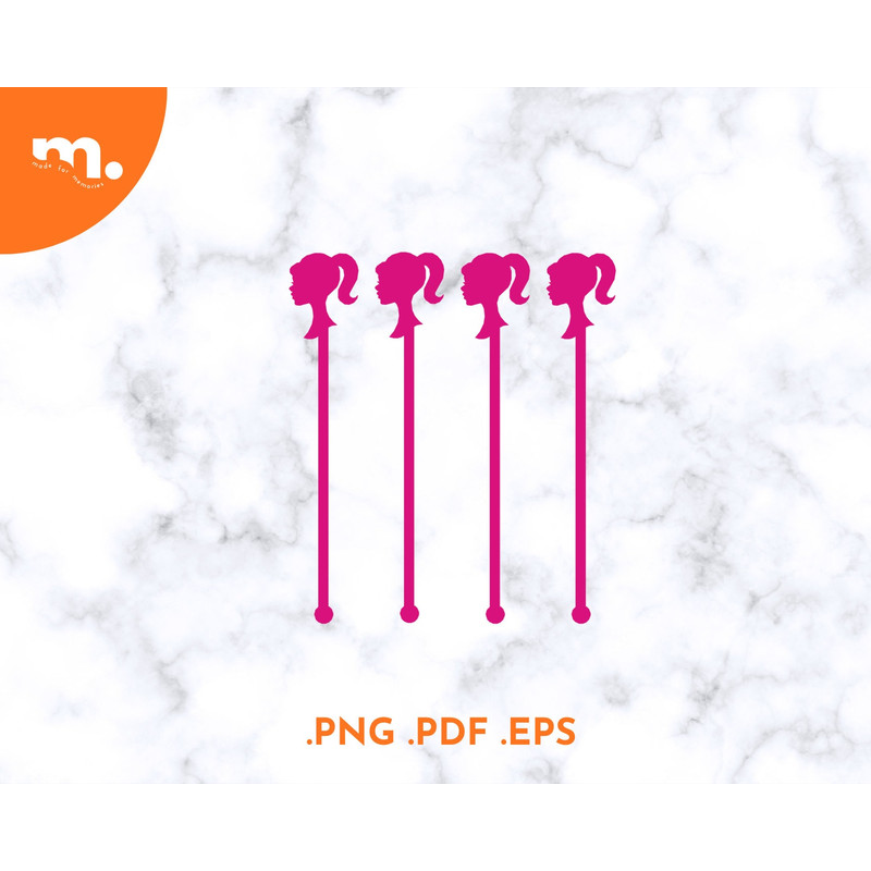 Barb Swizzle Stick PNG  Barb Birthday Party Drink Stir  Barb Party Decor  Barbi Cricut PNG File  Barb Glowforge File  Barbi PNG - 1.jpg