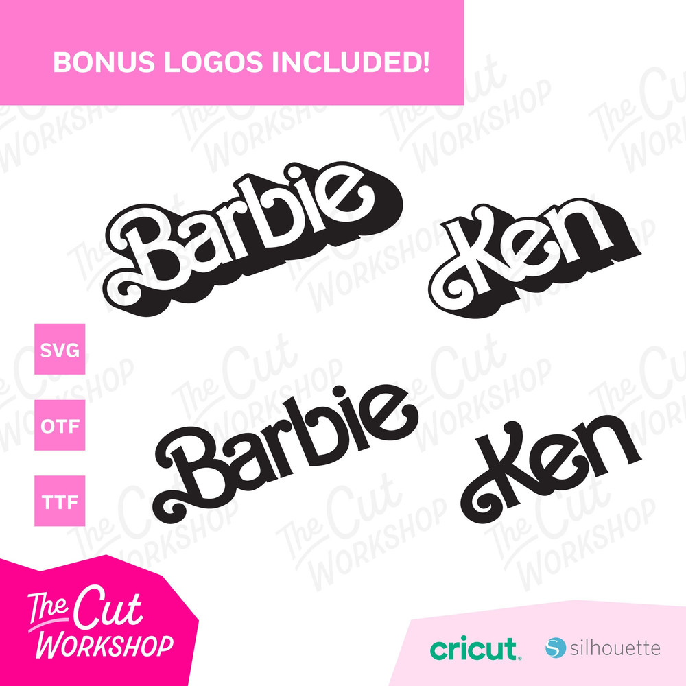 Retro Barbi Font Letters 1970s 1980s Curls Babe Doll includes bonus logos SVG OTF TTF Clipart Digital Download Sublimation Cricut Cut File - 3.jpg