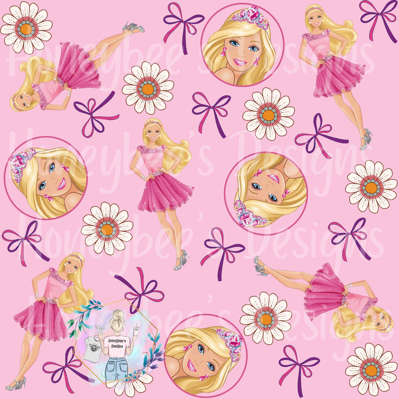 Bows & daisies pink doll Seamless File - 1.jpg