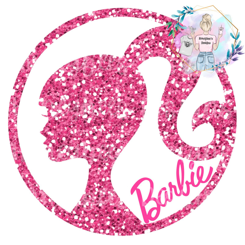 Glitter head logo Pink DollbeachPNGshirt printseamless filebow fileblanket filefabric file - 1.jpg