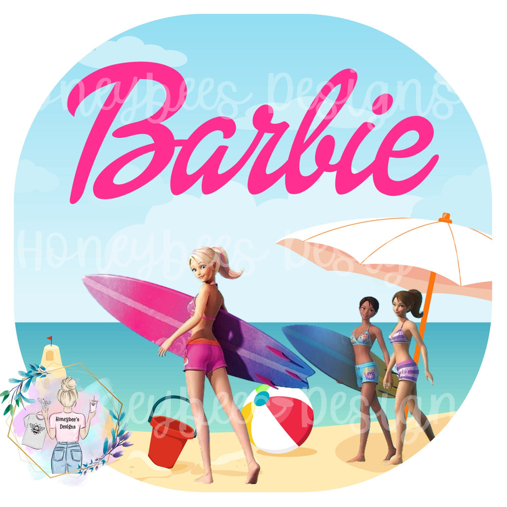 Malibu Barb and friends beach day Pink DollbeachPNGshirt printseamless filebow fileblanket filefabric file - 1.jpg