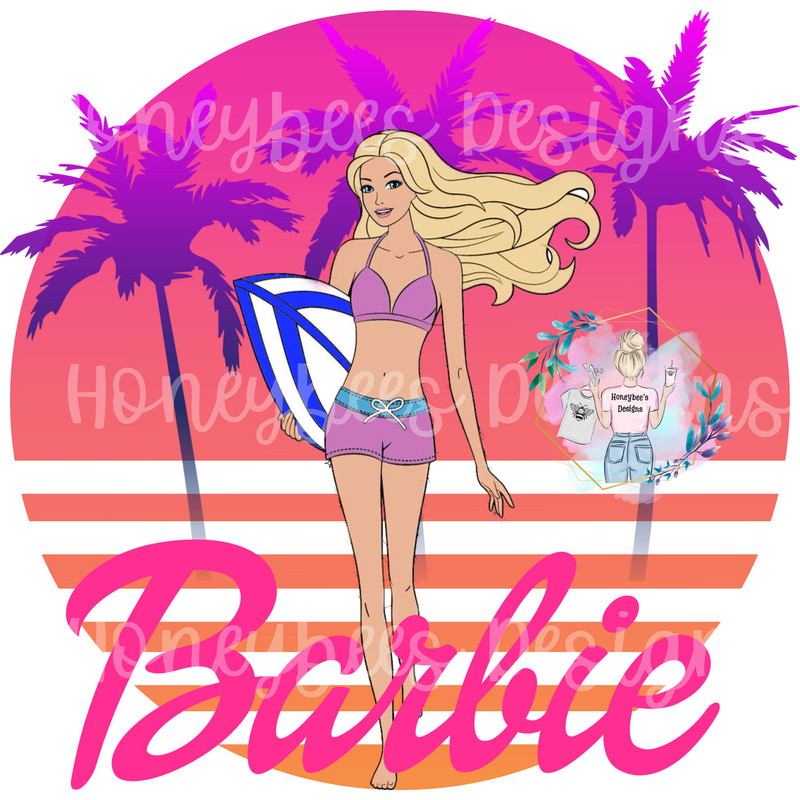 Malibu Palm Trees Barb Pink DollbeachPNGshirt printseamless filebow fileblanket filefabric file - 1.jpg
