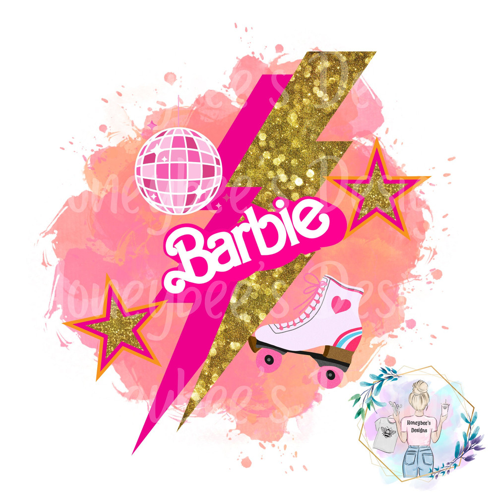 Pink Doll roller skatingPNGshirt printseamless filebow fileblanket filefabric file - 1.jpg