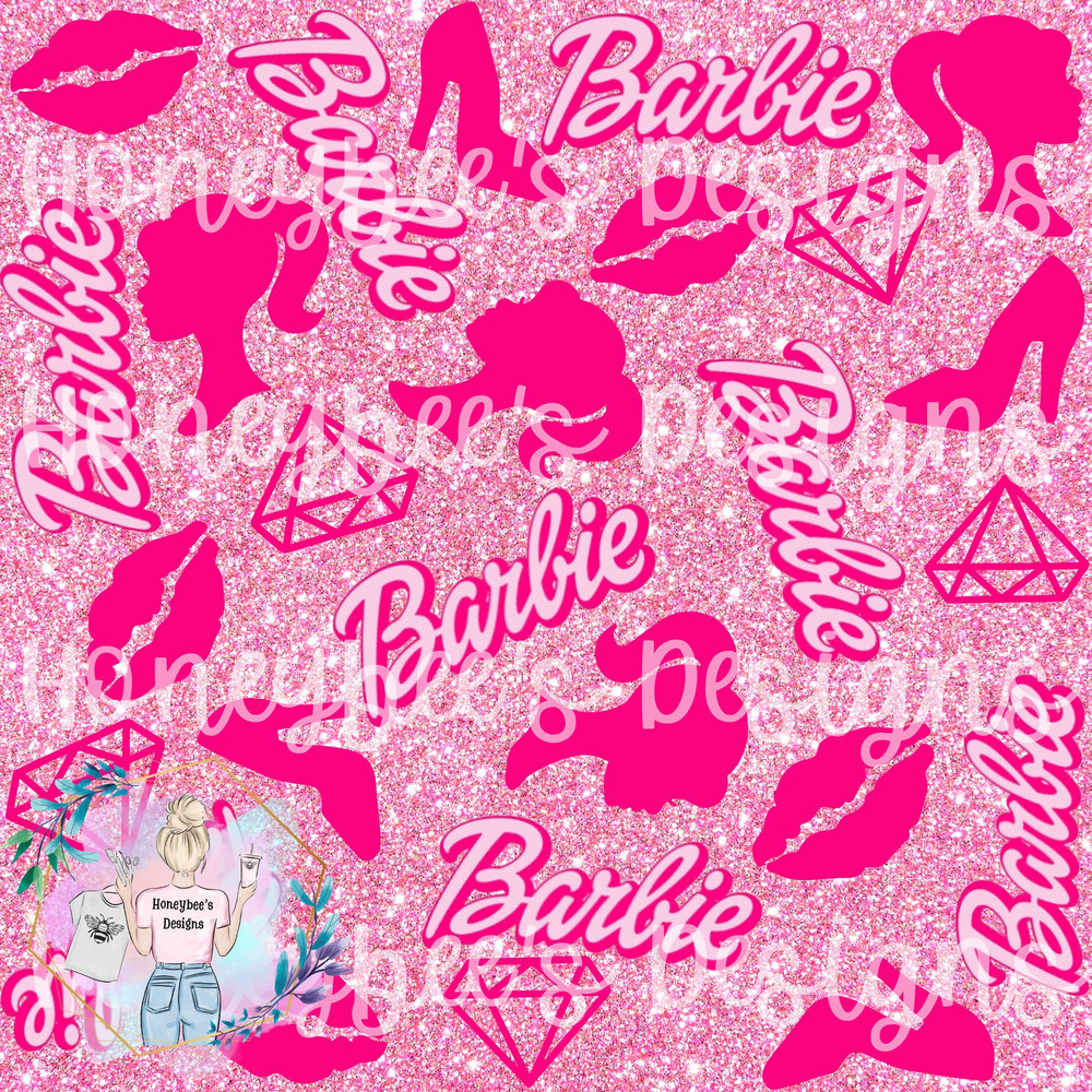 Pink dollbarbglitterhot pinkseamless Filebow fileblanket file - 1.jpg