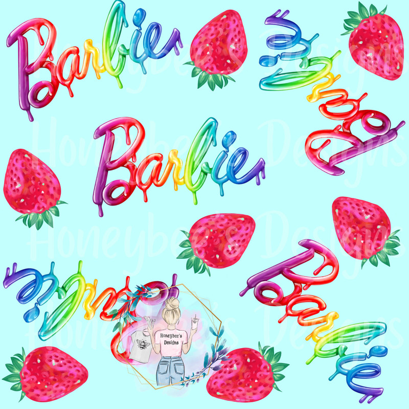 Rainbow and strawberries Pink dollblue backgroundSeamless Filebow fileblanket file - 1.jpg