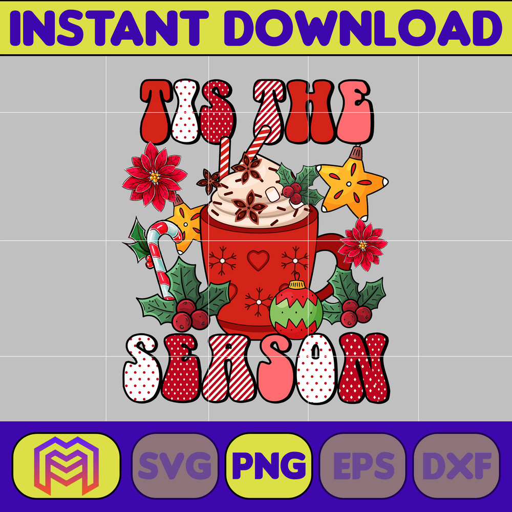 Retro Christmas Sublimation PNG, Christmas png, Holly png, Santa png, Jingle png, Retro Christmas png (12).jpg