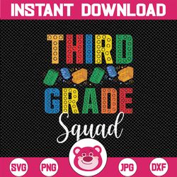 custom grade 3rd grade squad svg, third teacher student team back to school svg, digital download