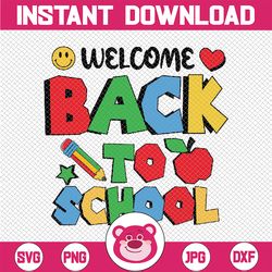 Welcom Back To School Smiley Svg, Groovy Happy First Day Of School Svg, Back To School Png, Digital Download