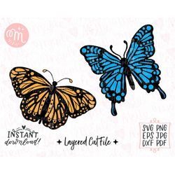 butterfly svg | butterflies svg | monarch svg | hand lettered svg | animal bug svg dxf | animal cut file | bug svg for c