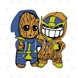 Baby Groot and Thanos svg