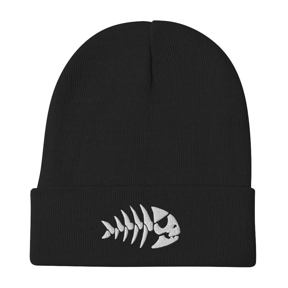 Pirate Fish Embroidered Beanie Flying Spaghetti Monster Toque FSM Pastafarian Hat - 2.jpg