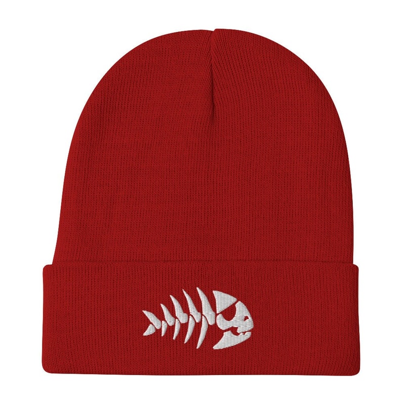 Pirate Fish Embroidered Beanie Flying Spaghetti Monster Toque FSM Pastafarian Hat - 4.jpg