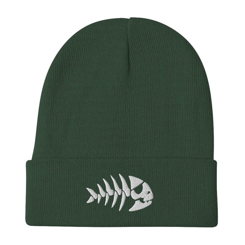 Pirate Fish Embroidered Beanie Flying Spaghetti Monster Toque FSM Pastafarian Hat - 6.jpg