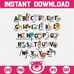 Alphabet ABC Animals Png, Kindergarten Teacher Png, Alphabet Teachers Kid Png, Back to school Png, Digital Download