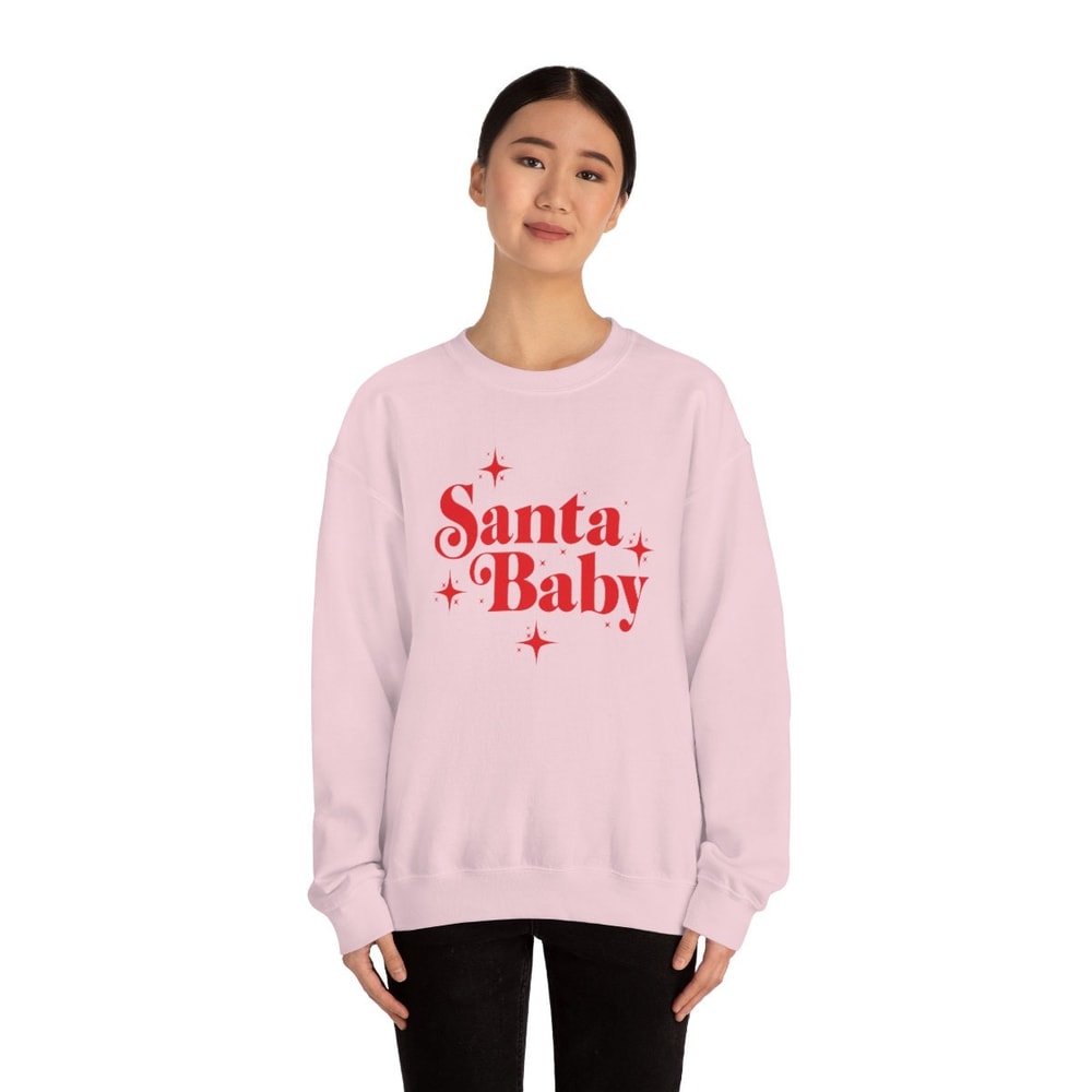 Santa Baby Sweatshirt Santa Baby sweater shirt jumper Holiday Crewneck Cute christmas shirt Gift for her - 3.jpg