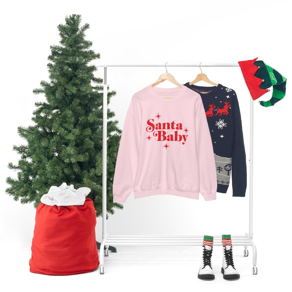 Santa Baby Sweatshirt Santa Baby sweater shirt jumper Holiday Crewneck Cute christmas shirt Gift for her - 5.jpg